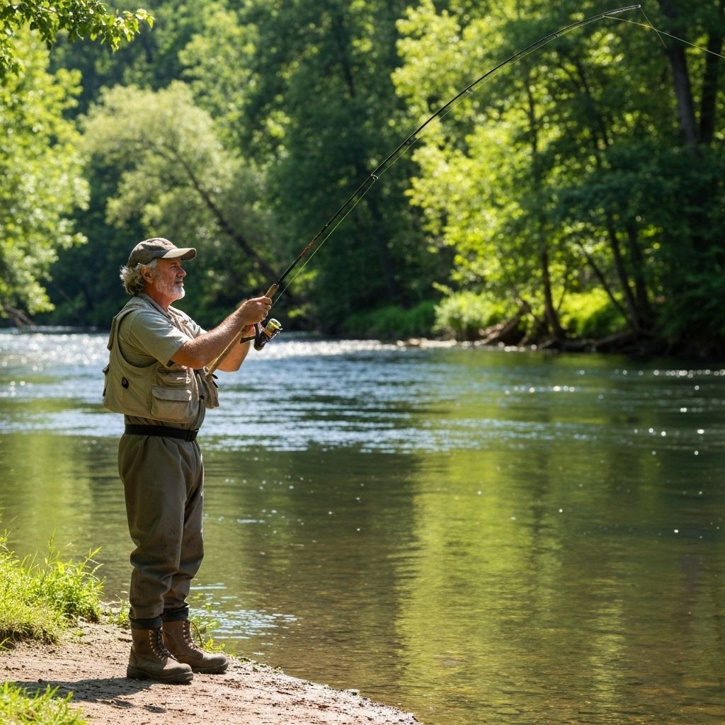 local man fishing at Franklin river | Nate's Bait & Market VA